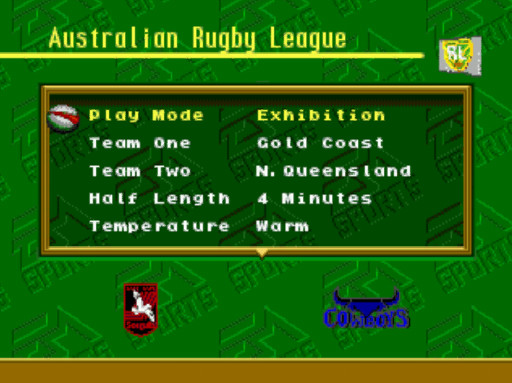Начало игры Australian Rugby League_1.